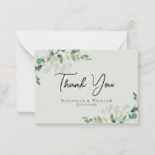 Carte de remerciements Mariage vert Eucalyptus Sag (Devant)