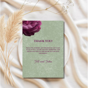 Carte de Remerciements Mariage Vert Sauge