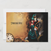 Carte De Remerciements Mariage victorien Steampunk (Devant)