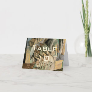 Carte De Remerciements Mariage Vintage, Couleurs Terre, Art Cubiste