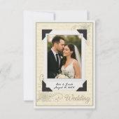 Carte de remerciements Mariage vintage de style Sc (Devant)