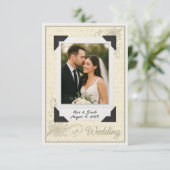 Carte de remerciements Mariage vintage de style Sc (Debout devant)