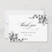 Carte De Remerciements Mariage Vintage Floral élégant (Devant)