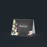 Carte De Remerciements Mariage Vintage Floral Rustique Chalkboard<br><div class="desc">Personnalisez ces cartes "Merci" pour votre mariage.</div>