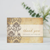 Carte de remerciements Mariage Vintage Mocha (Debout devant)