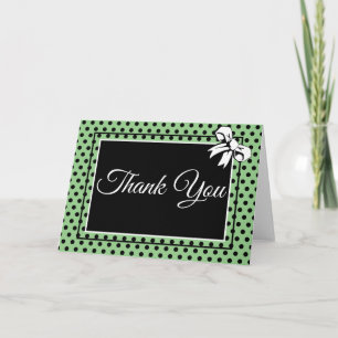 Carte De Remerciements Mariage Vintage pois noeuds Vert sauge