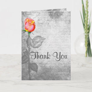 Carte De Remerciements Mariage Vintage Rose de la Paix