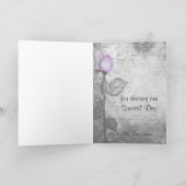 Carte De Remerciements Mariage Vintage Rosebud Pourpre (Intérieur)