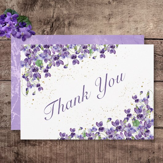 Carte De Remerciements Mariage violet d'aquarelle violette