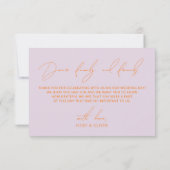 Carte de remerciements Mariage violet et orange mi (Dos)