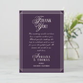 Carte De Remerciements Mariage Violet Luxe (Debout devant)