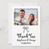 Carte De Remerciements Mariage whimiscal griffé à la main (Devant)