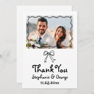 Carte De Remerciements Mariage whimiscal griffé à la main