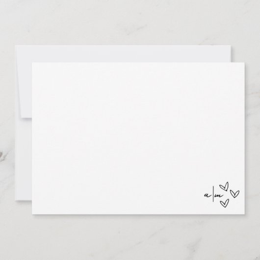 Carte De Remerciements Mariage Whimsical tiré à la main (Dos)