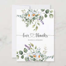 Carte de remerciements Mariage White Daisies