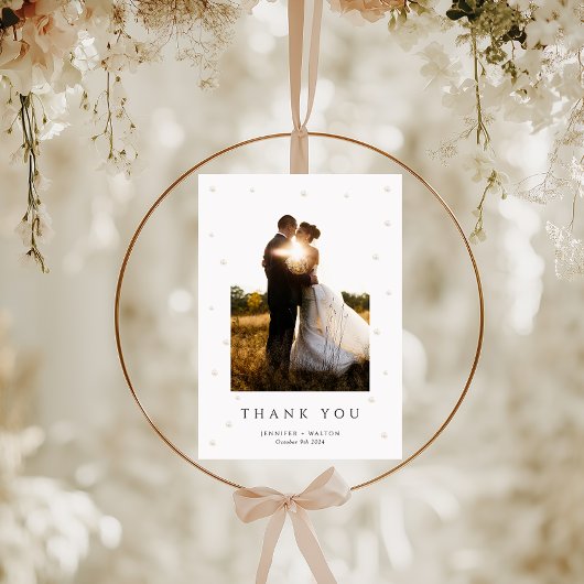 Carte de remerciements Mariage White Pearls