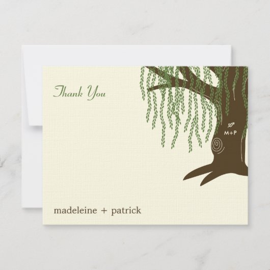 Carte de remerciements Mariage Willow Tree (Devant)