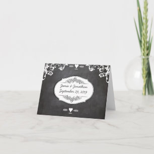 Carte De Remerciements Mariages de typographie sur tableau noir