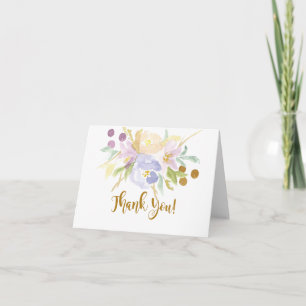 Carte De Remerciements Mariages Floraux Aquarelle Romantique Remerciement