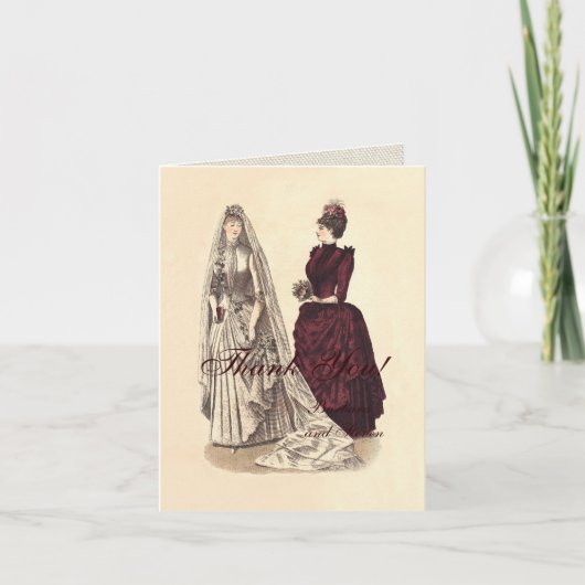 Carte De Remerciements Mariages vintages (Devant)