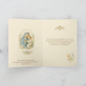Carte De Remerciements Marie et Bébé Jésus Fleurs bleues et bleues (Intérieur)