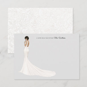 Carte De Remerciements Mariée dans la Fête des mariées Gown