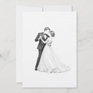 Carte De Remerciements Mariée et marié, page d'art à colorier pour la pre