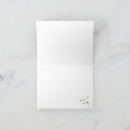 Carte De Remerciements Mariée Fleur de Pommier Personnalisable Fête de Ma (Intérieur)