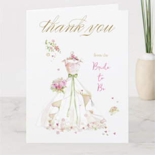 Carte De Remerciements Mariée Rouge de la Mariée à être en Fleur