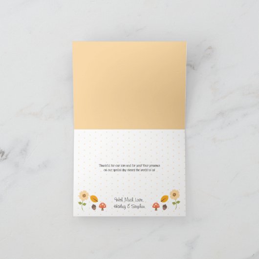 Carte De Remerciements Mariés aux citrouilles mignonnes remerciements de  (Intérieur)