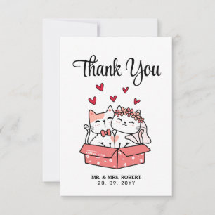 Carte De Remerciements Mariés Chat Mignon Remerciements de Mariage