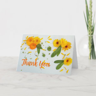 Carte De Remerciements Marigances jaune et orange
