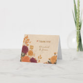 Carte De Remerciements Marigold Bordure Rustique Boho Automne Mariage Flo (Devant)