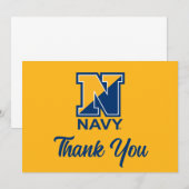 Carte De Remerciements Marine américaine | Marine initiale N (Devant / Derrière)