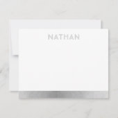 Carte De Remerciements Marine Blue Silver Modern Bar Mitzvah (Devant)