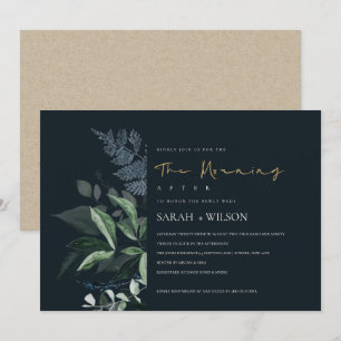 Carte De Remerciements Marine Faune de la feuille verte noire matin après