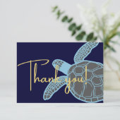 Carte De Remerciements Marine tropicale côtière Tortue bleue (Debout devant)