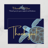 Carte De Remerciements Marine tropicale côtière Tortue bleue (Devant / Derrière)