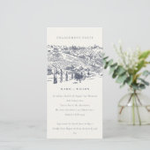 Carte De Remerciements Marine Winery Mountain Croquis Fiançailles Invitat (Debout devant)