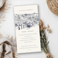Marine Winery Mountain Sketch Couples Douche Invit