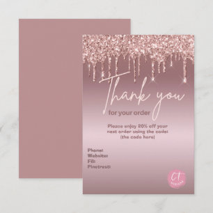 Carte De Remerciements Marketing d'entreprise pour Parties scintillant fi