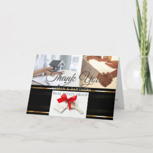 Carte De Remerciements Marketing immobilier noir et or Introduction
