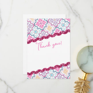Carte De Remerciements Marocain Chic Glitterie Moderne