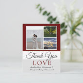 Carte De Remerciements Maroon Mariage Photo collage (Debout devant)