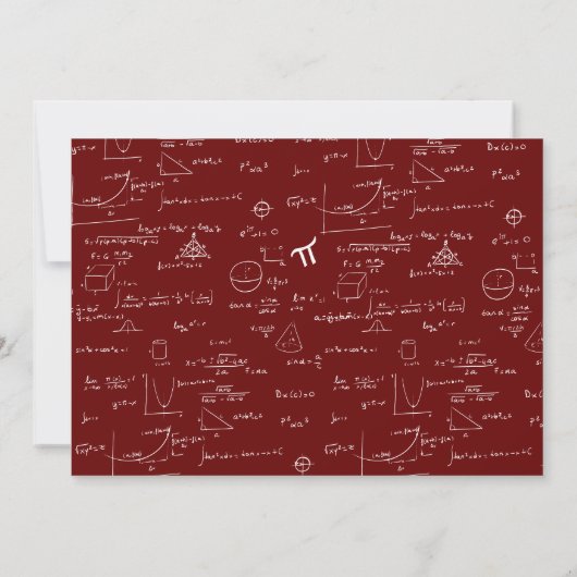 Carte De Remerciements Maroon Typography Mathematics Formulas Graduation (Dos)