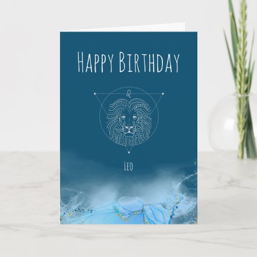 Carte De Remerciements Marque d'anniversaire zodiac leo étoile (Devant)