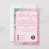 Carte De Remerciements Marque de Luxe Rose Moderne (Devant)