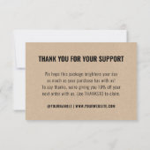 Carte De Remerciements Marque d'entreprise Logo d'entreprise Noir Kraft M (Dos)