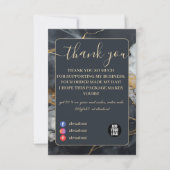 Carte De Remerciements Marque Luxe Noir Or (Devant)