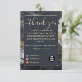 Carte De Remerciements Marque Luxe Noir Or (Debout devant)